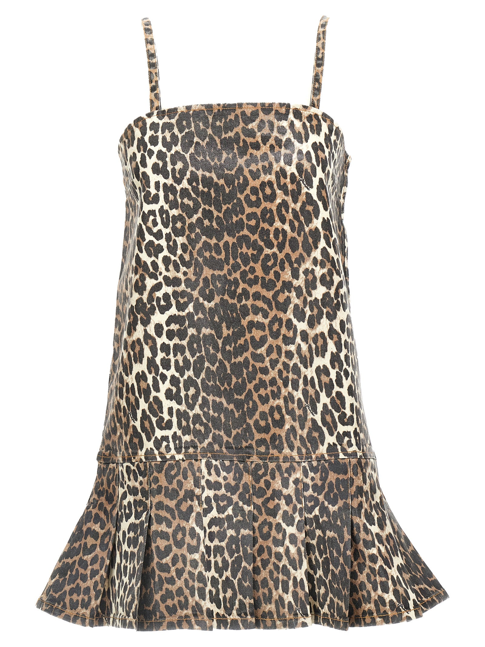 Ganni Women Leopard Mini Dress GANNI