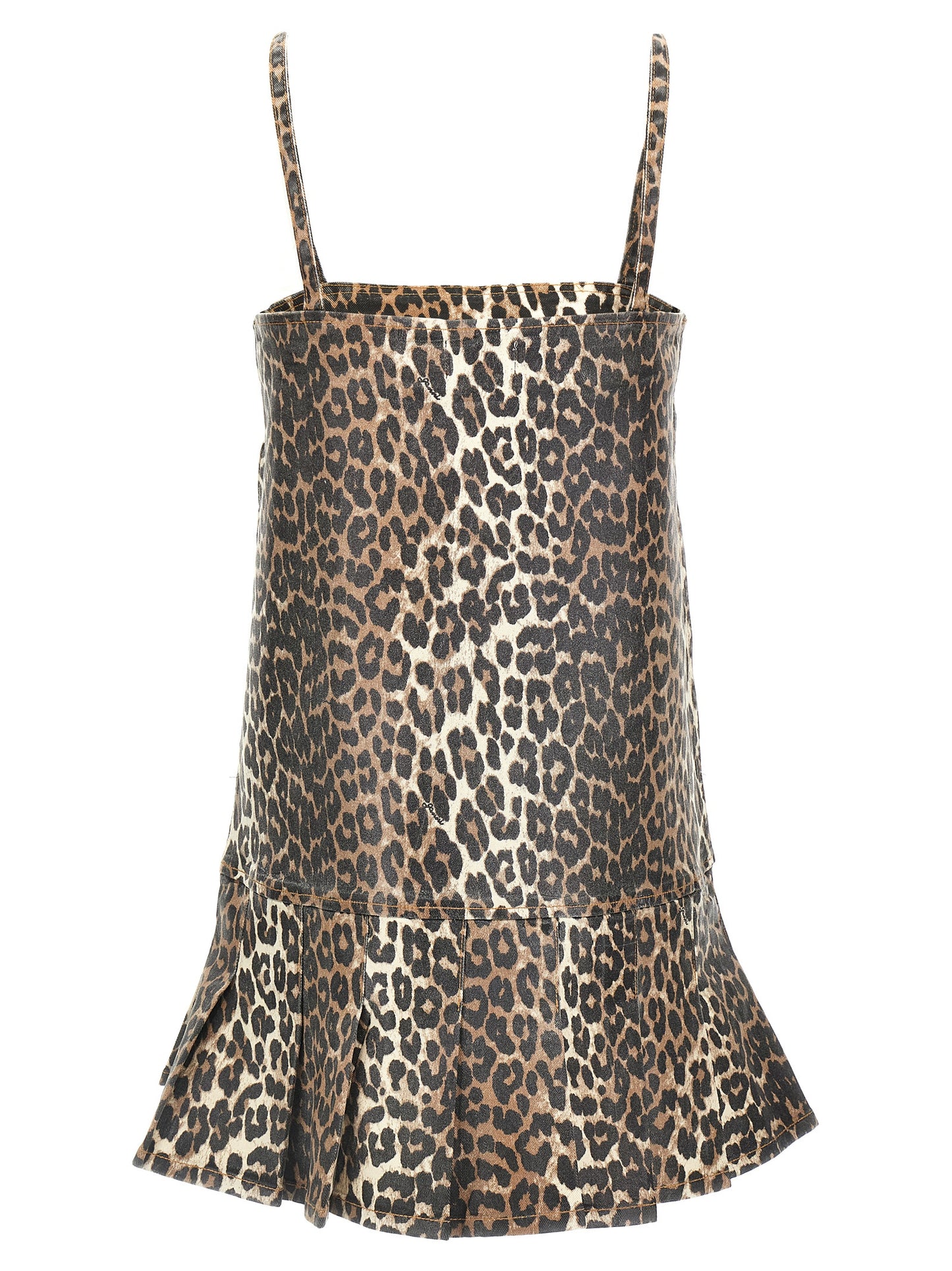 Ganni Women Leopard Mini Dress GANNI