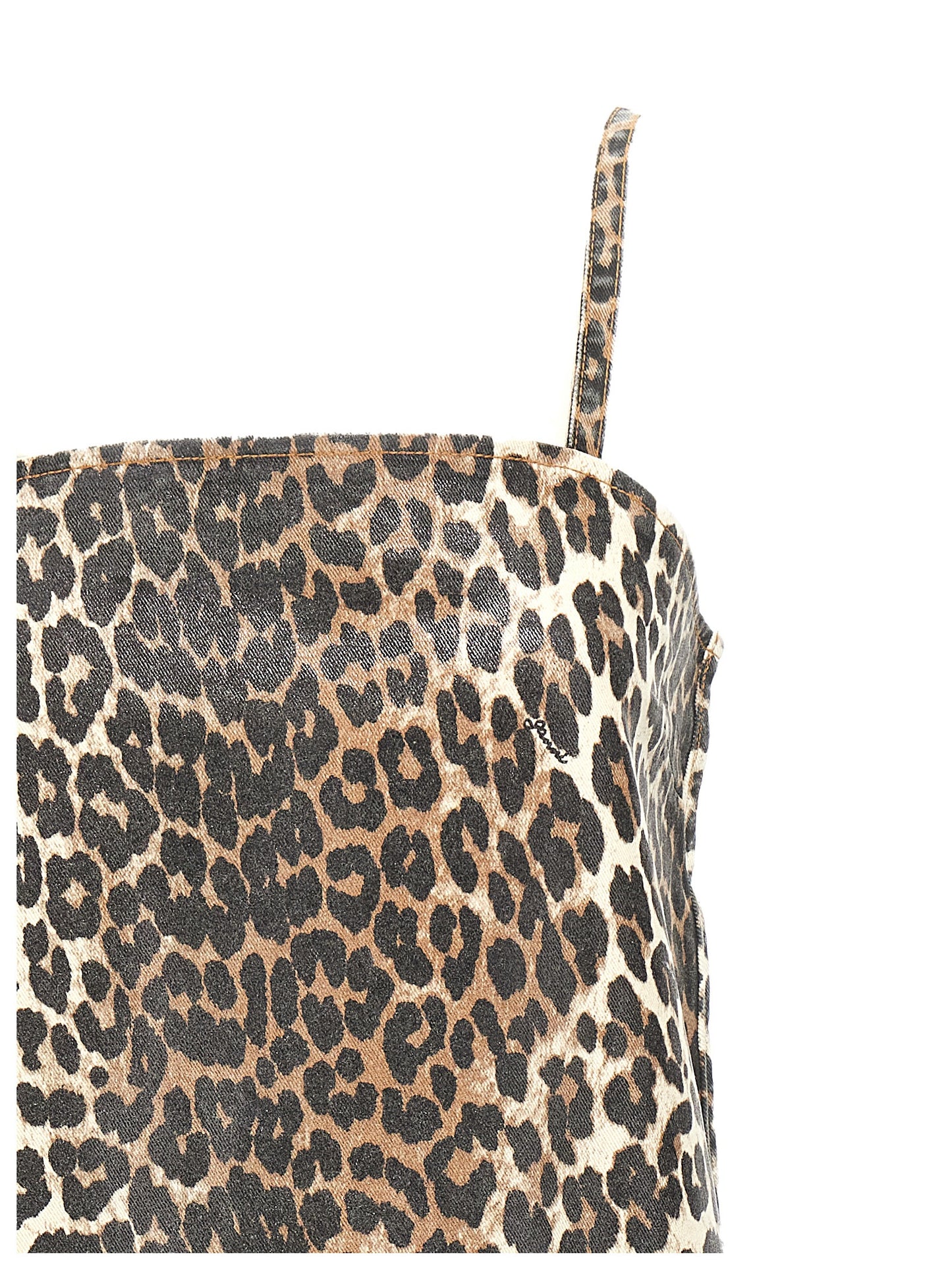 Ganni Women Leopard Mini Dress GANNI