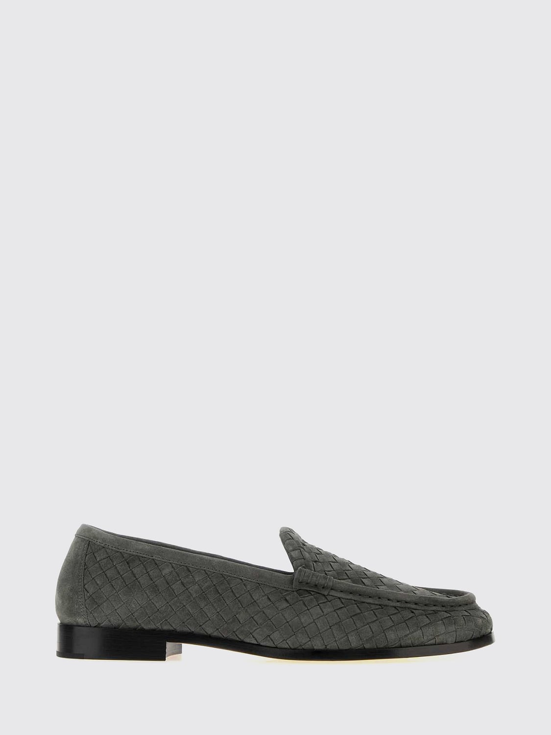 Bottega Veneta Men Silenzio Suede Loafers With Intrecciato Weave By Bottega Veneta BOTTEGA VENETA