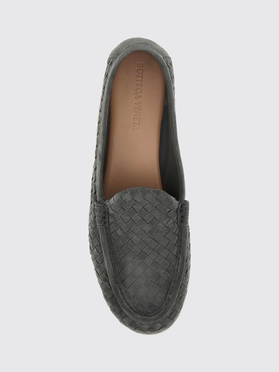 Bottega Veneta Men Silenzio Suede Loafers With Intrecciato Weave By Bottega Veneta BOTTEGA VENETA
