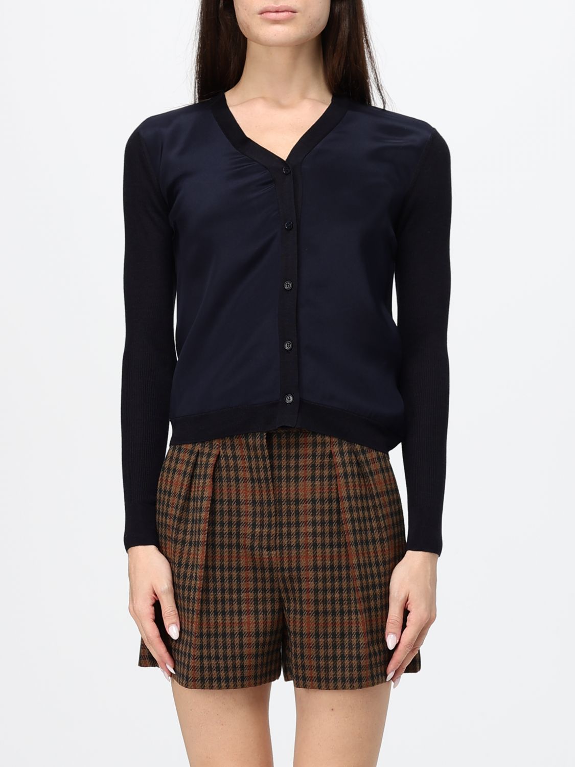 Max Mara Women Max Mara Silk And Cashmere V-Neck Cardigan With Button Closure MAX MARA