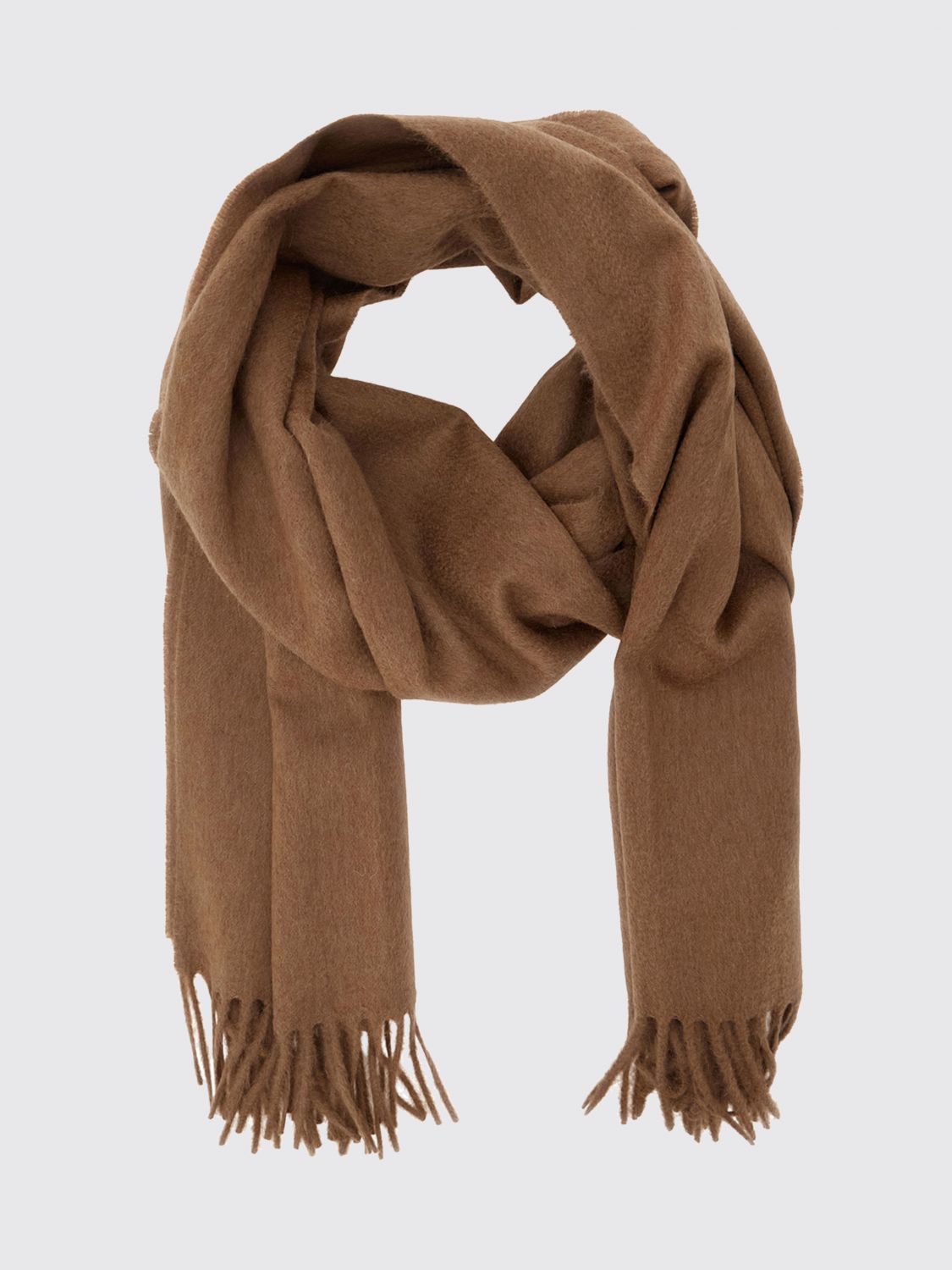 Max Mara Women Max Mara Pure Wool Scarf With Embroidered Logo And Fringed Hem MAX MARA