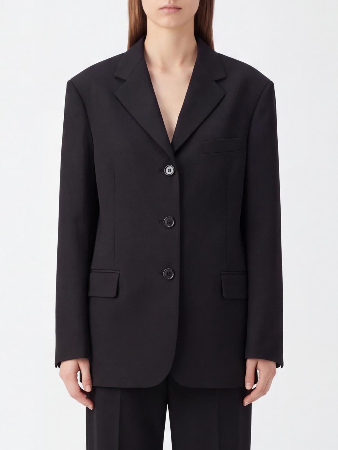 Loewe Women Loewe Single-Breasted Wool Blazer With Padded Shoulders LOEWE