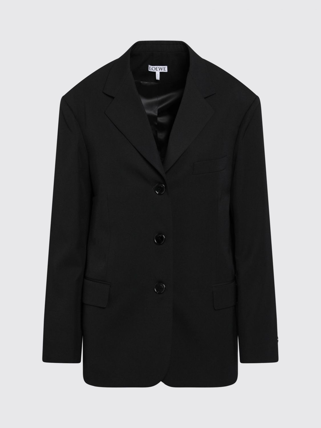 Loewe Women Loewe Single-Breasted Wool Blazer With Padded Shoulders LOEWE