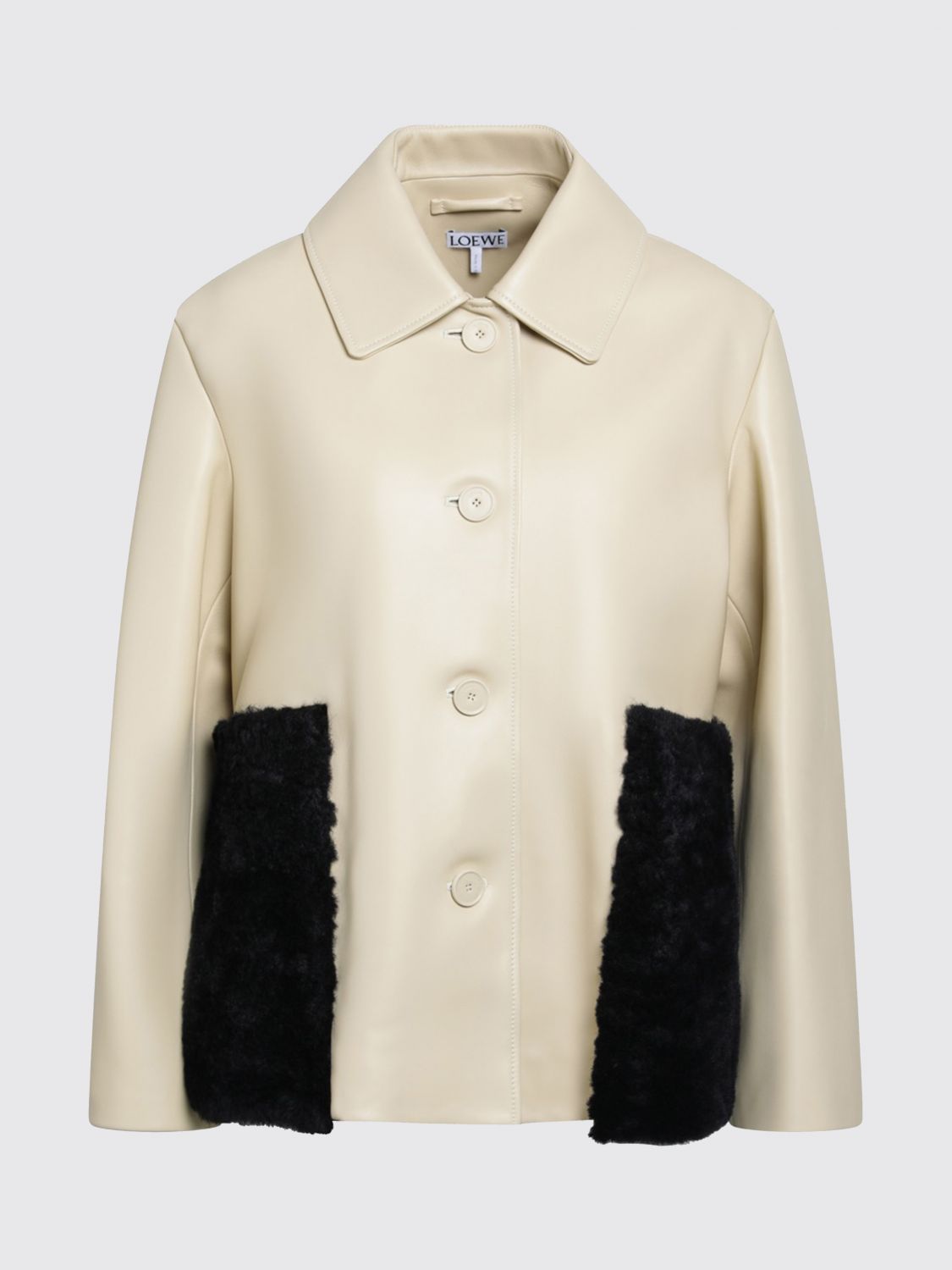 Loewe Women Loewe Lamb Nappa Shirt Jacket With Patch Pockets LOEWE