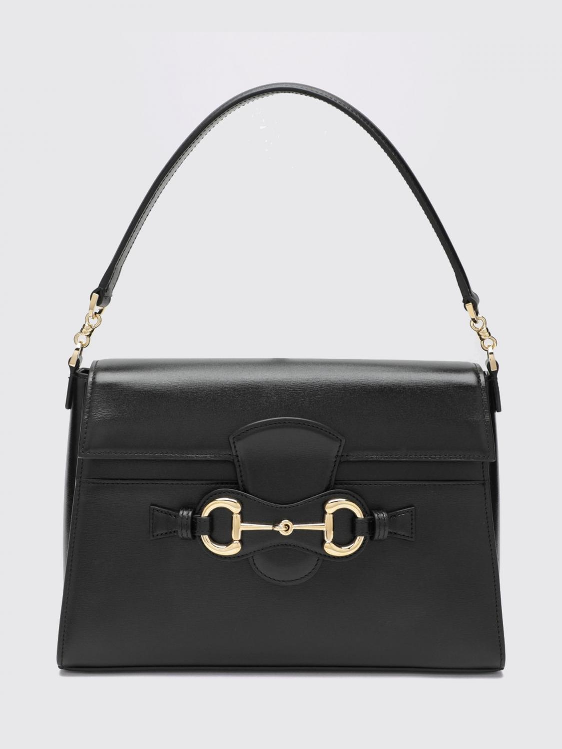 Gucci Women Horsebit Duomo Calfskin Leather Shoulder Bag Gucci With Horsebit Detail GUCCI