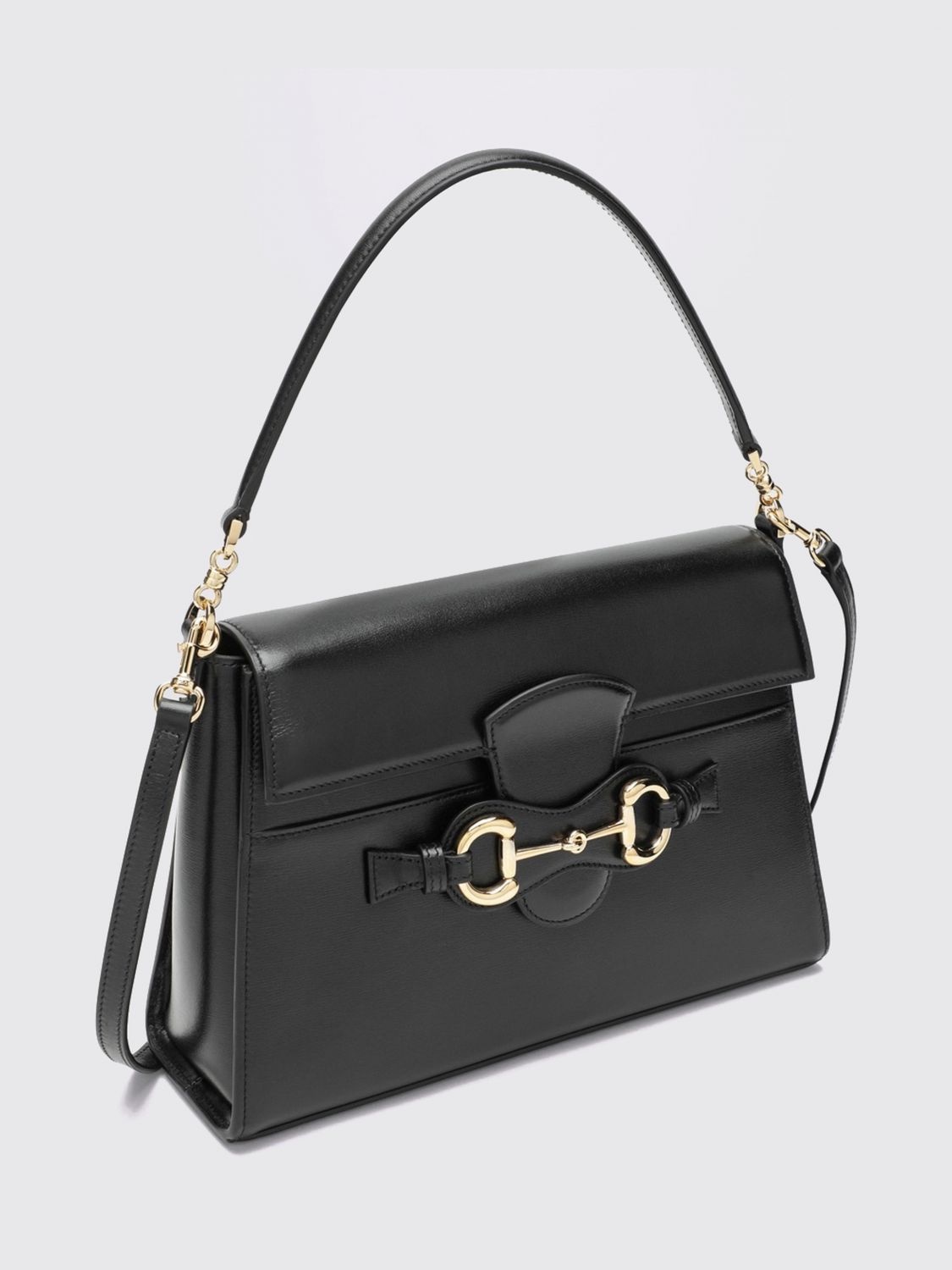 Gucci Women Horsebit Duomo Calfskin Leather Shoulder Bag Gucci With Horsebit Detail GUCCI