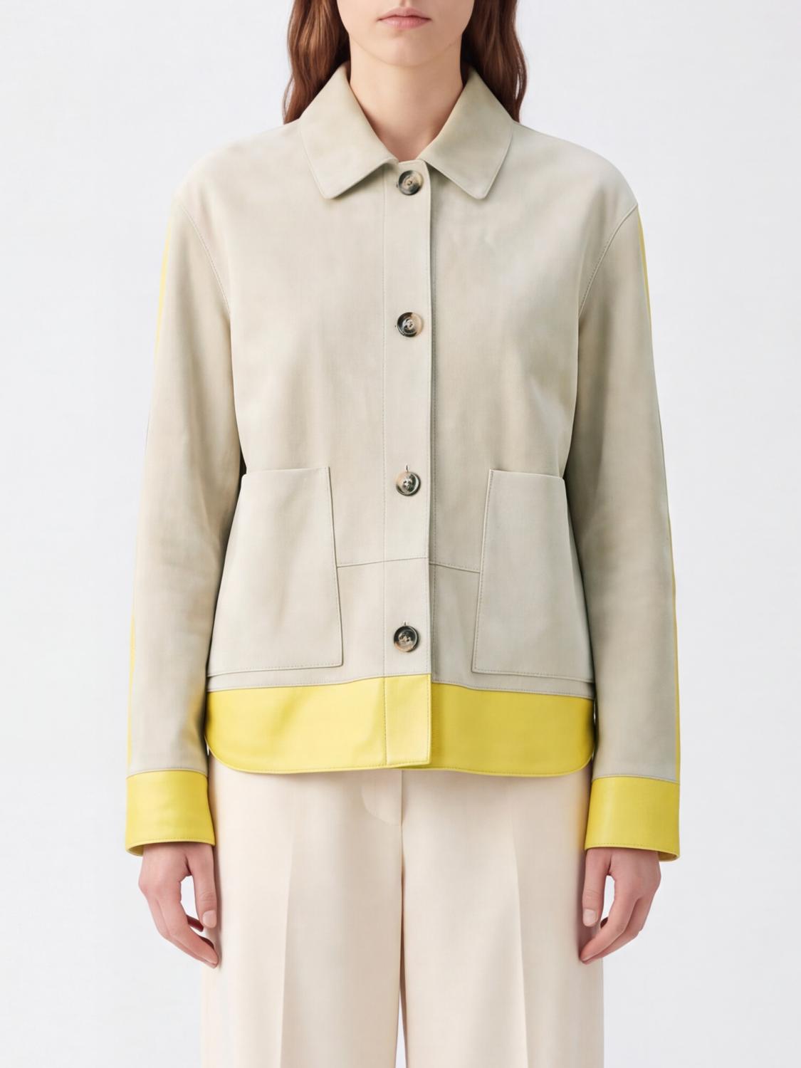 Loewe Women Suede Leather Shirt Jacket Loewe With Patch Pockets LOEWE