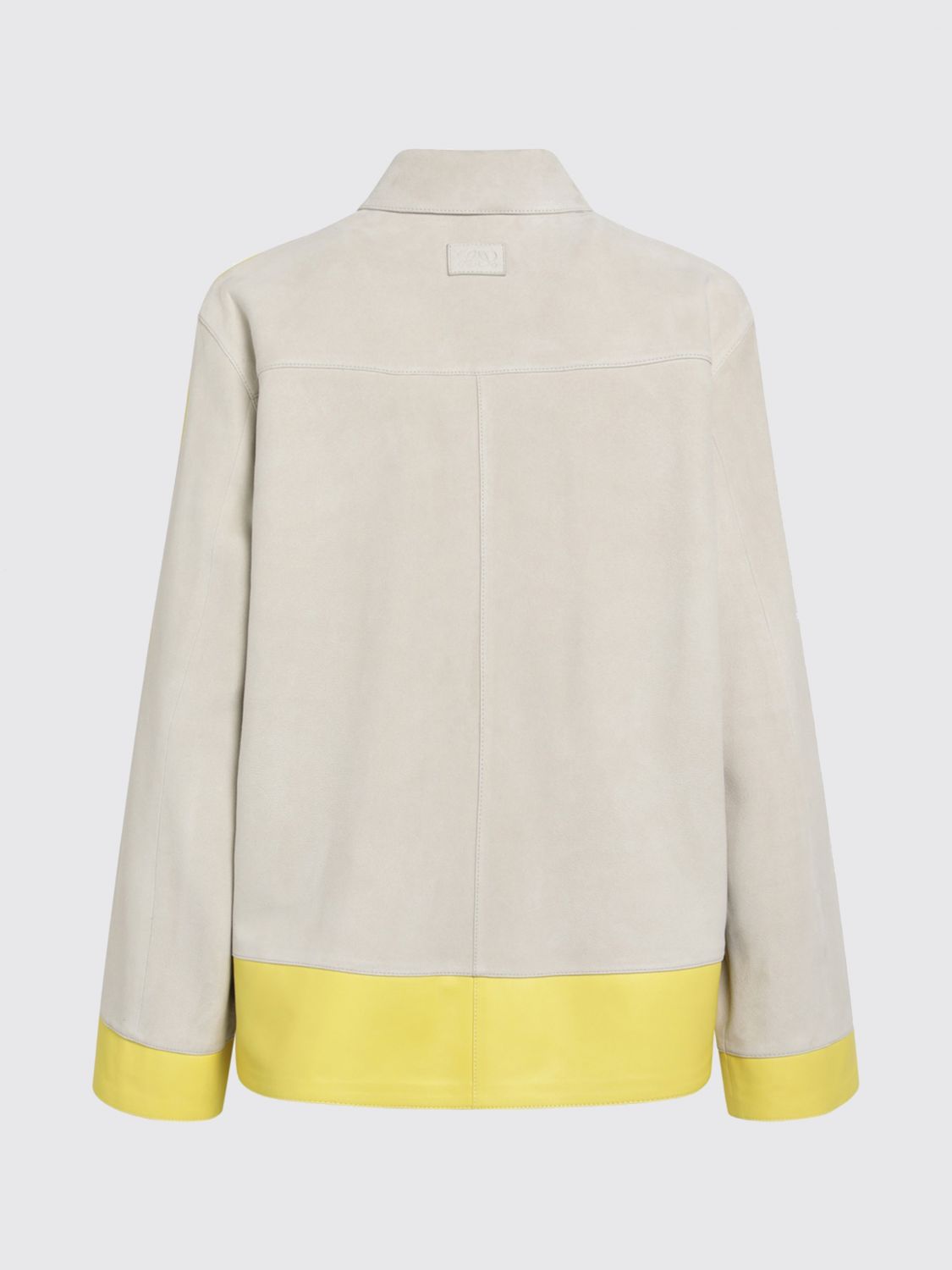 Loewe Women Suede Leather Shirt Jacket Loewe With Patch Pockets LOEWE