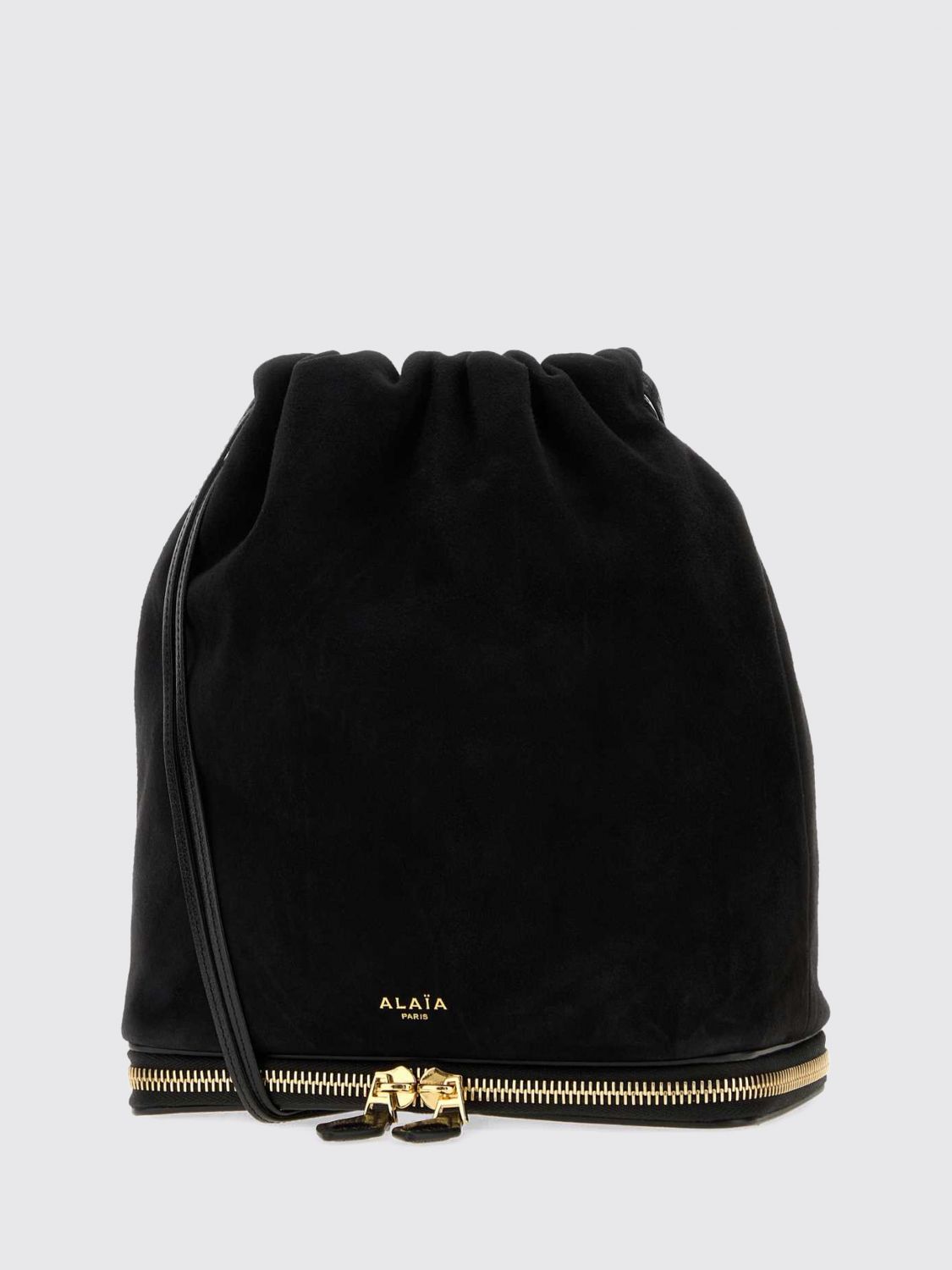Alaia Women Le Pochon Mini Suede Bucket Bag Alaia With Drawstring Closure ALAIA