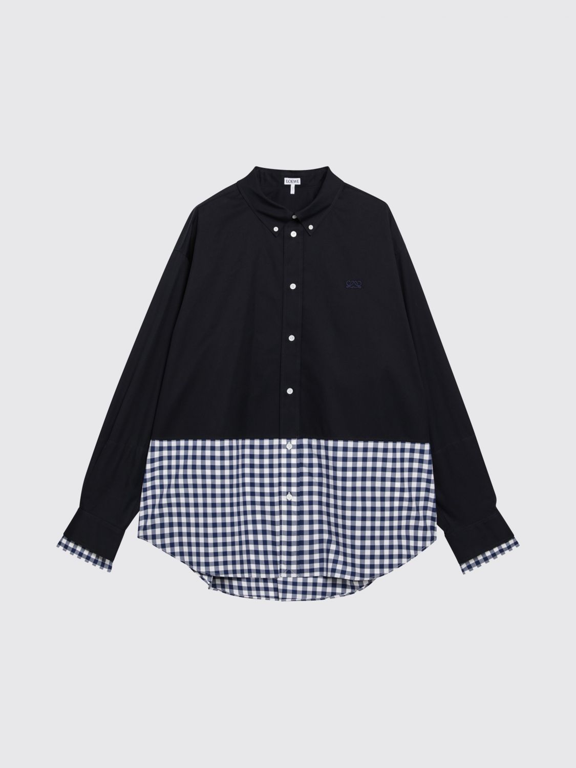 Loewe Men Loewe Check Cotton Shirt With Relaxed Fit And Button-Down Collar LOEWE