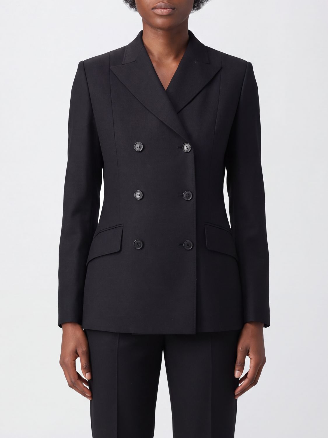 Max Mara Women Max Mara Double-Breasted Stretch-Wool Blazer With Peak Lapels MAX MARA