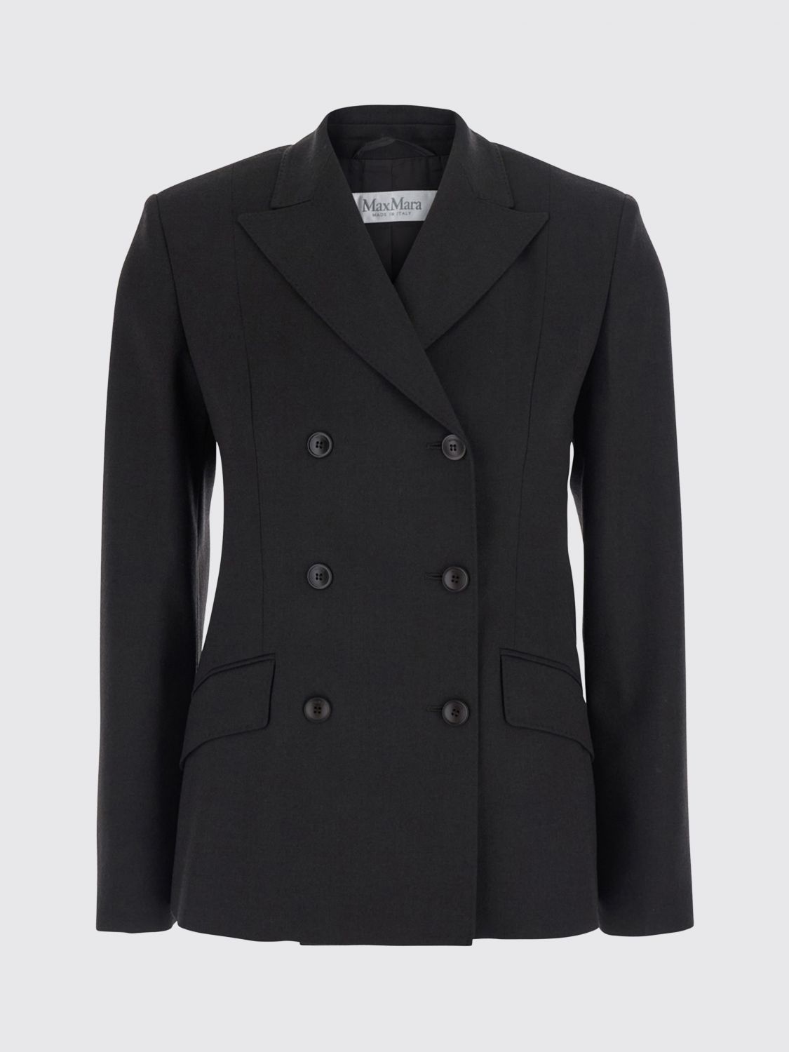 Max Mara Women Max Mara Double-Breasted Stretch-Wool Blazer With Peak Lapels MAX MARA