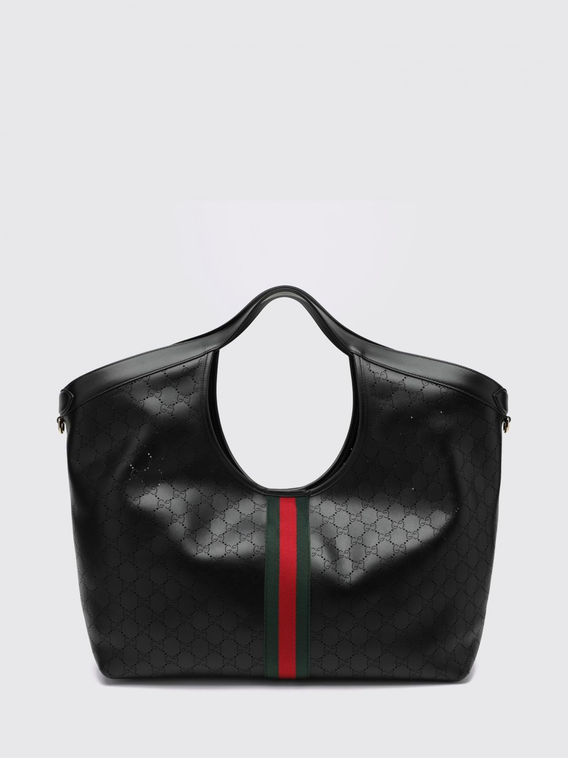 Gucci Women Giglio Large Perforated Gg Monogram Leather Tote Gucci With Pouch GUCCI