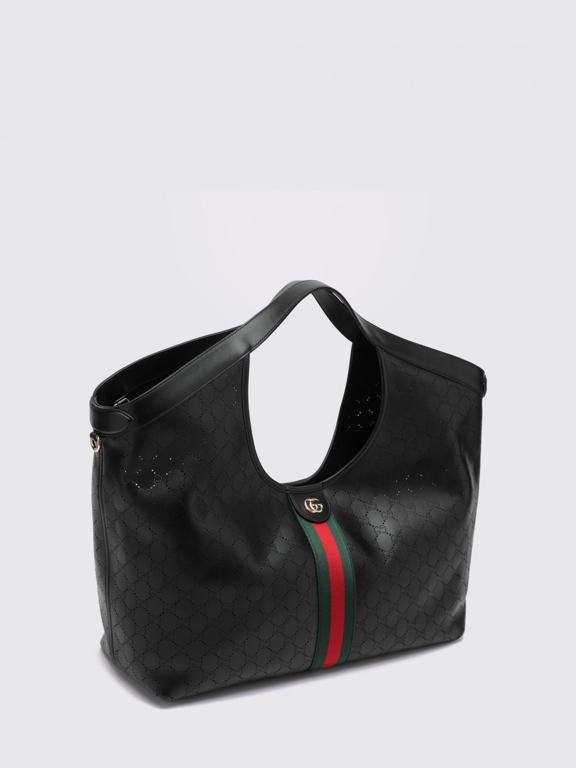 Gucci Women Giglio Large Perforated Gg Monogram Leather Tote Gucci With Pouch GUCCI
