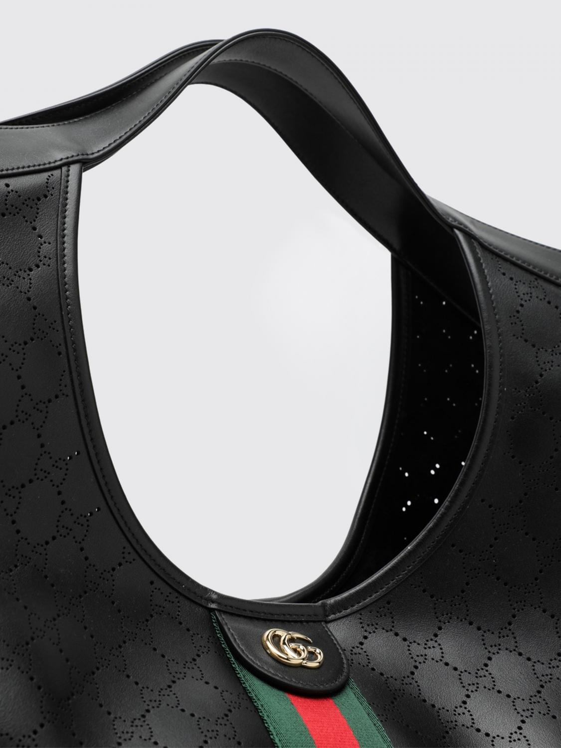 Gucci Women Giglio Large Perforated Gg Monogram Leather Tote Gucci With Pouch GUCCI