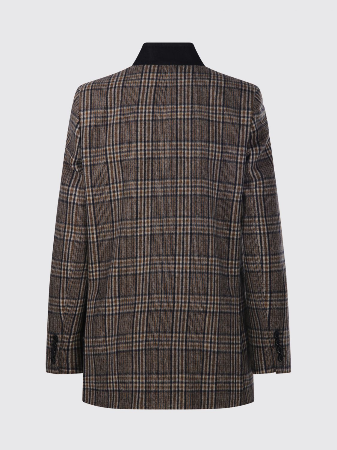 Max Mara Women Double-Breasted Virgin Wool Blazer Max Mara With Tartan Pattern MAX MARA