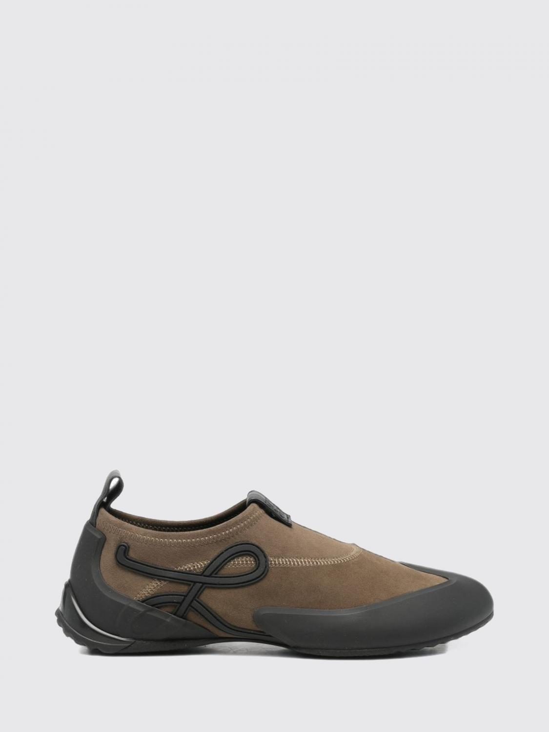 Loewe Men Loewe Grip Aqua Suede Slip-On Trainers With Rubber Sole LOEWE
