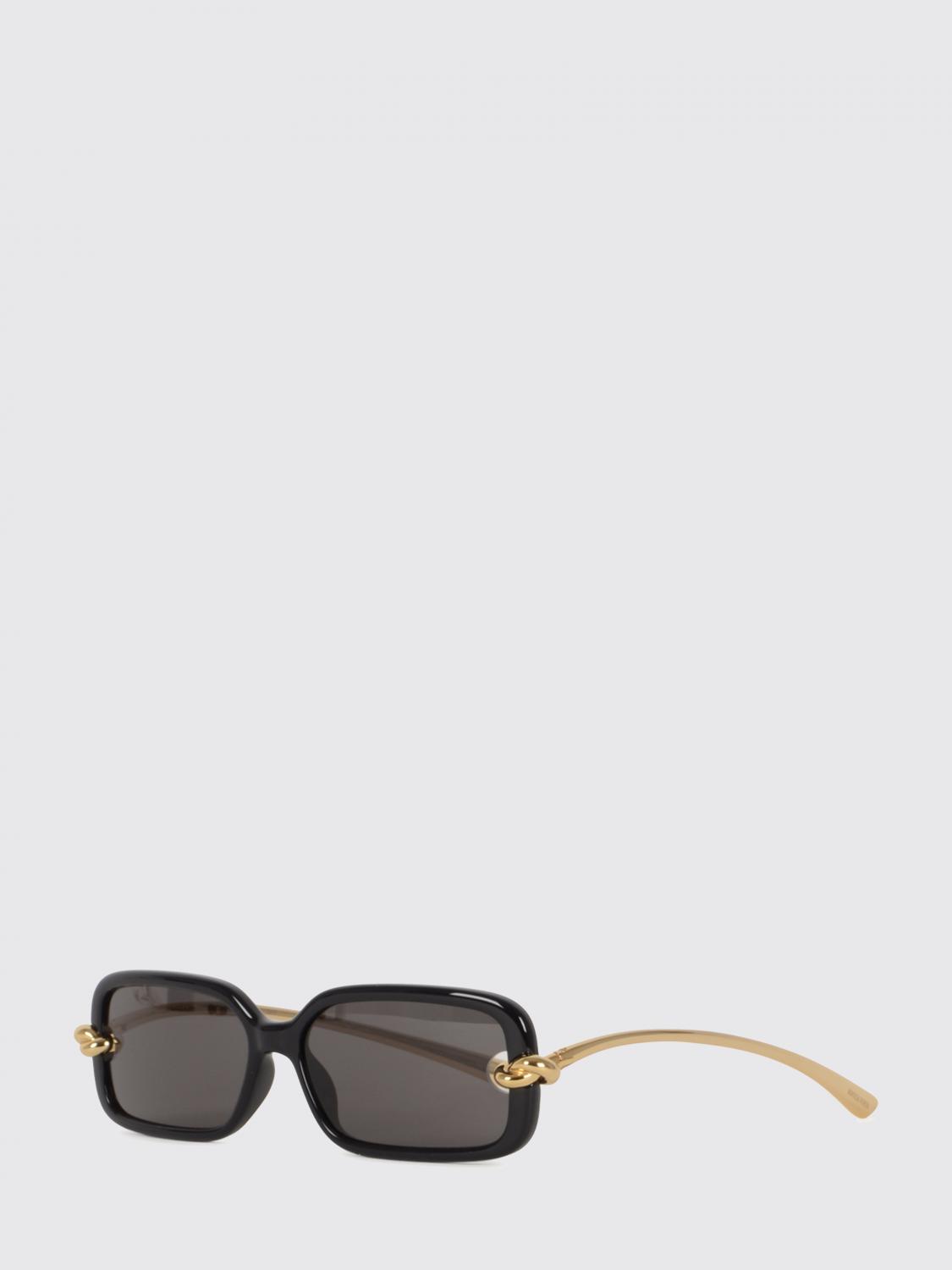Bottega Veneta Men Bottega Veneta Rectangular Black Acetate And Metal Sunglasses BOTTEGA VENETA