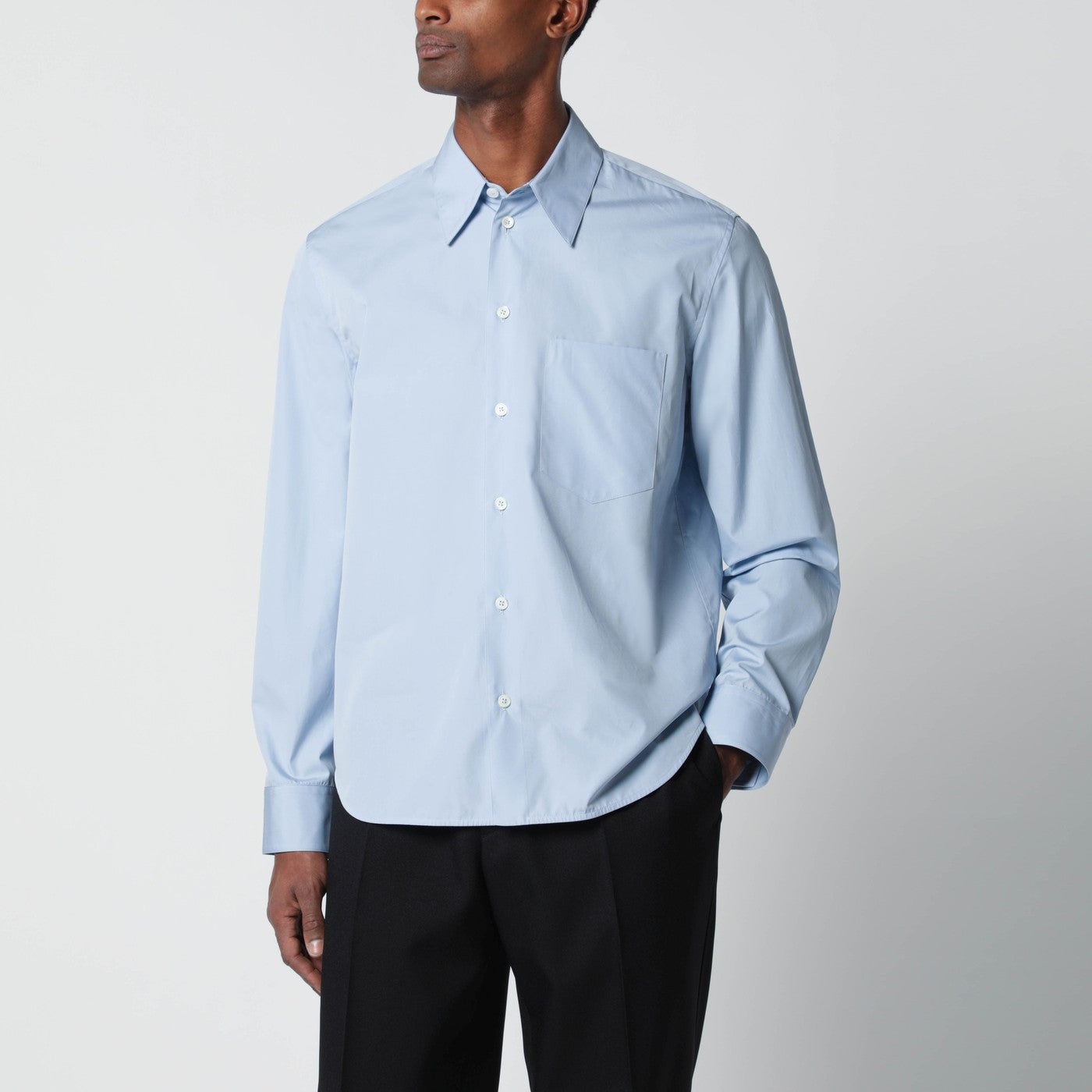 Jil Sander Light Blue Cotton Shirt Men JIL SANDER