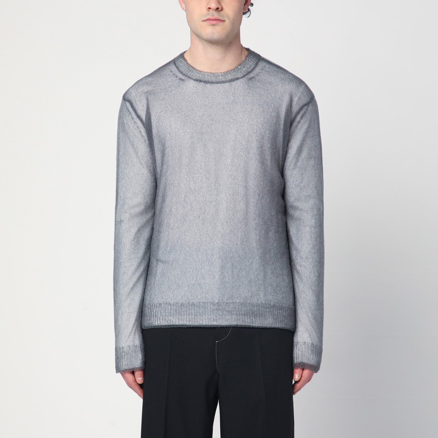 Jil Sander Grey Jumper With Layered Design Men JIL SANDER