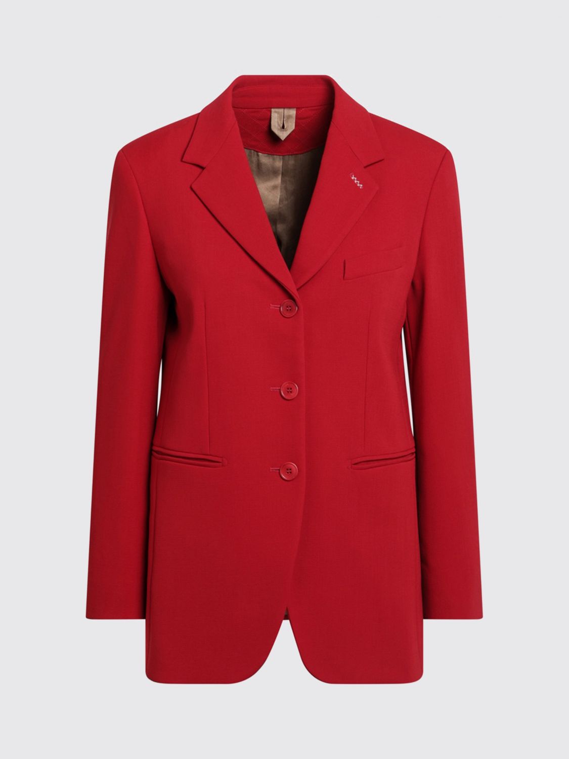 Max Mara Women Max Mara Single-Breasted Cropped Blazer In Virgin Wool With Lapel Collar MAX MARA