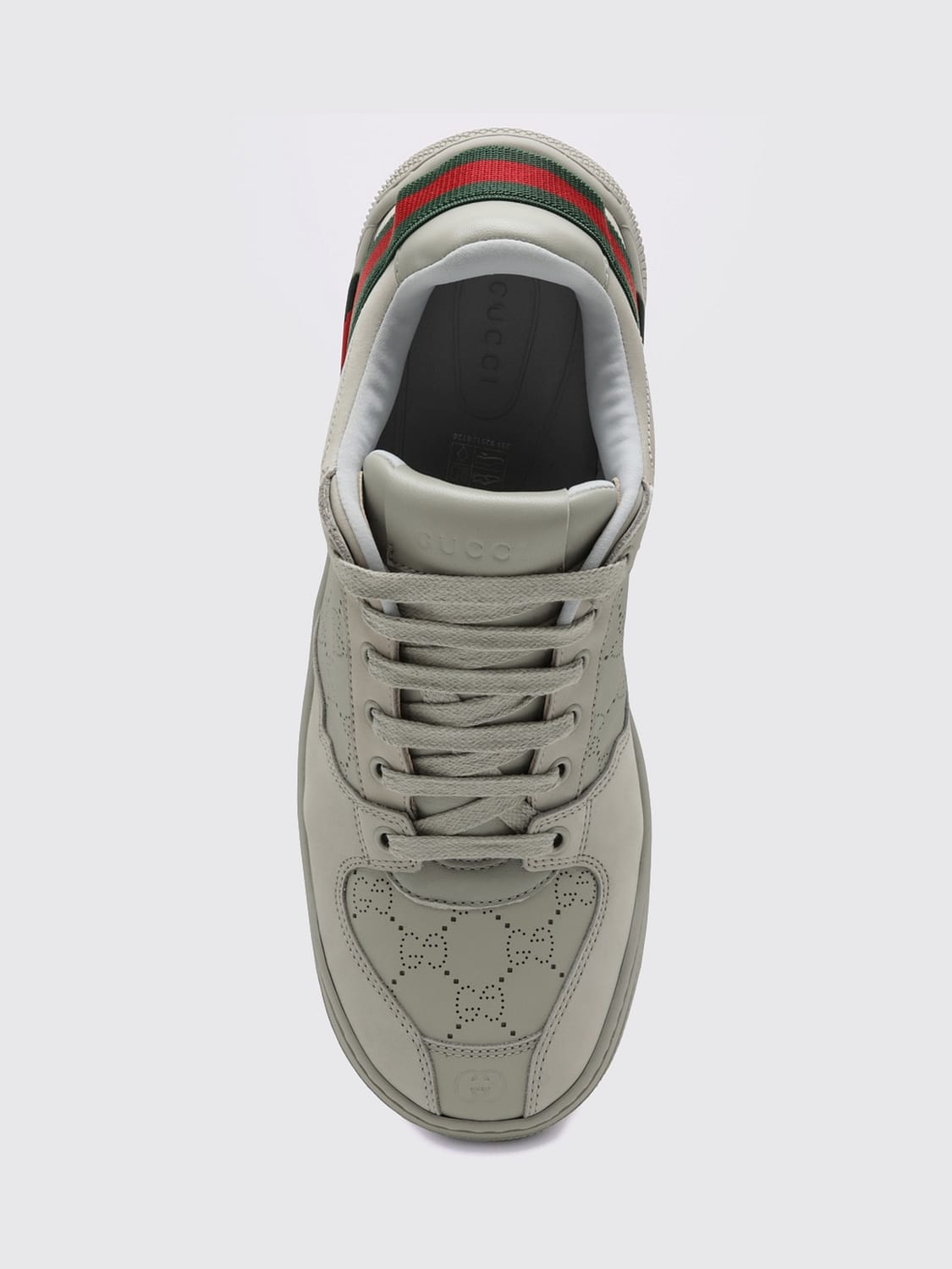 Gucci Men Screener Leather Trainers Gucci With Gg Monogram And Web Detail GUCCI