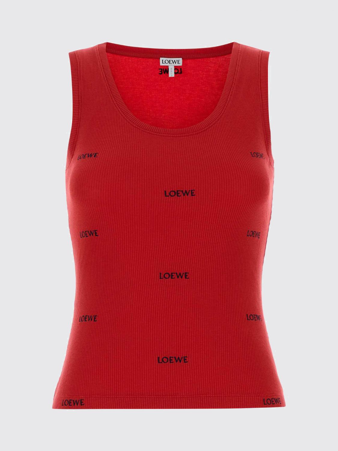 Loewe Women Loewe Off-Shoulder Slim Fit Stretch-Cotton Top With Embroidered Logo LOEWE