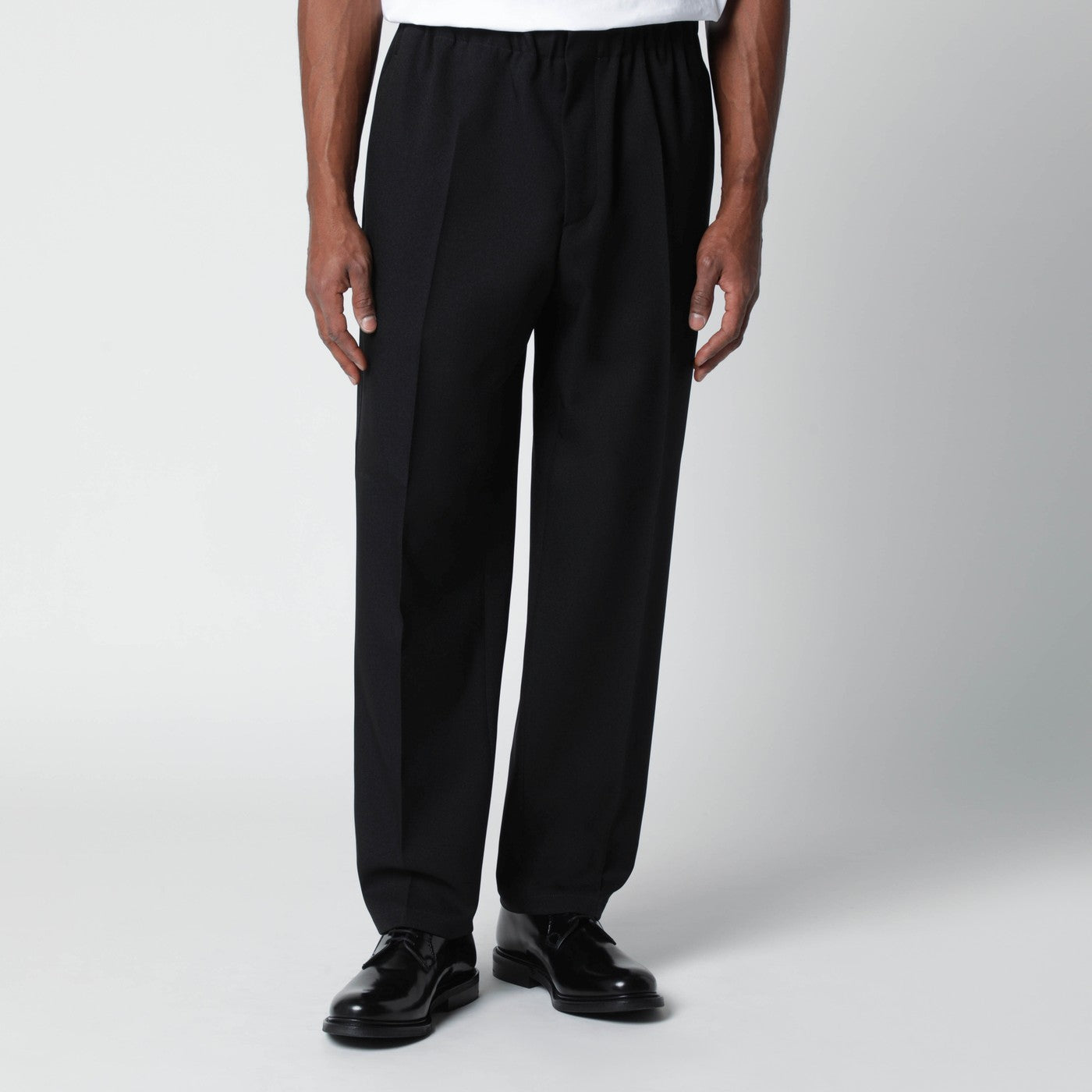 Jil Sander Black Technical Serge Trousers Men JIL SANDER