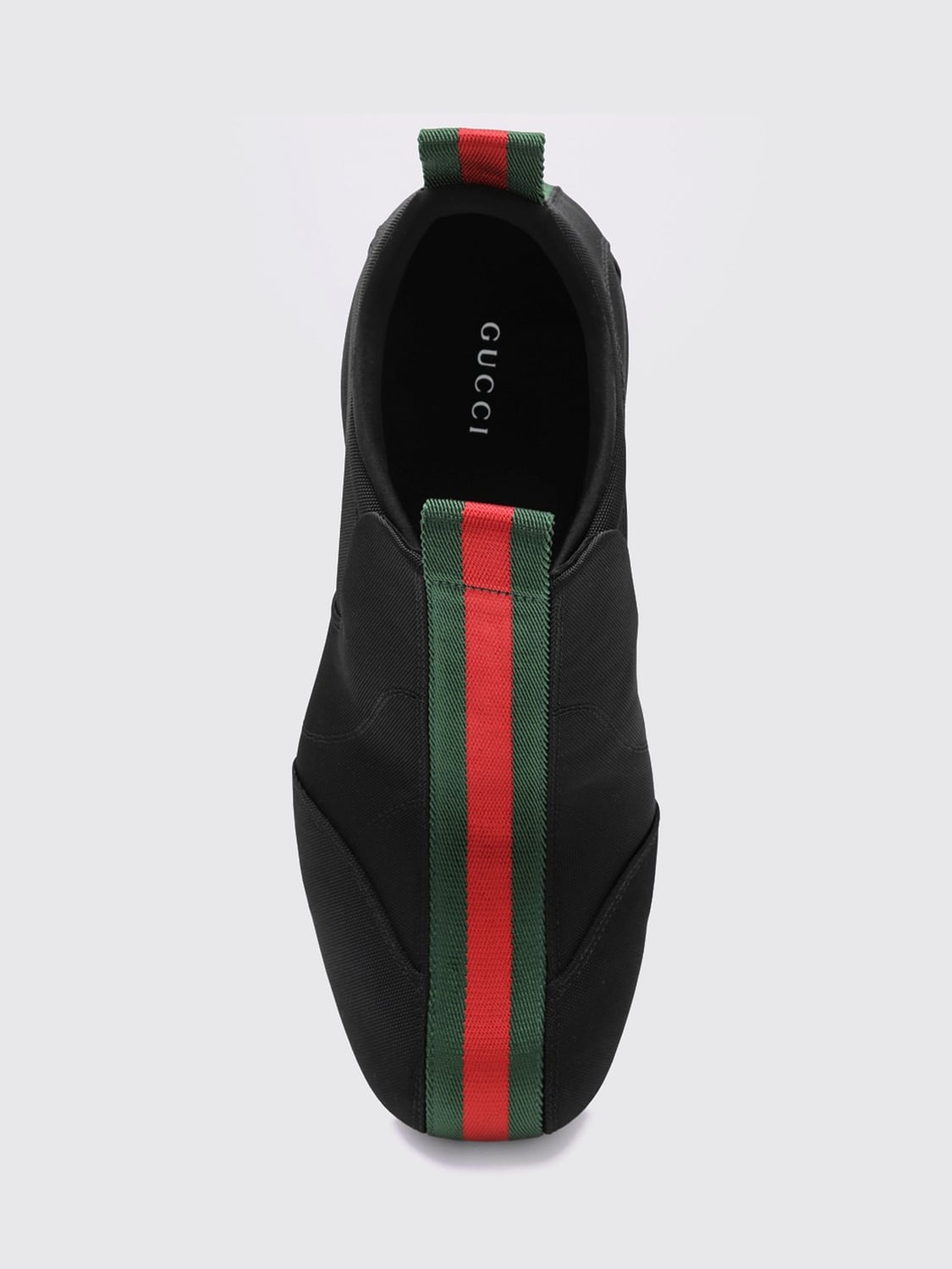 Gucci Men Gucci Drip Nylon And Mesh Slip-On Trainers With Web Stripe Motif GUCCI