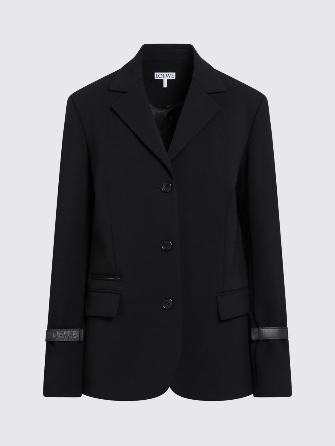 Loewe Women Loewe Cropped Single-Breasted Wool-Blend Blazer With Lapel Collar LOEWE