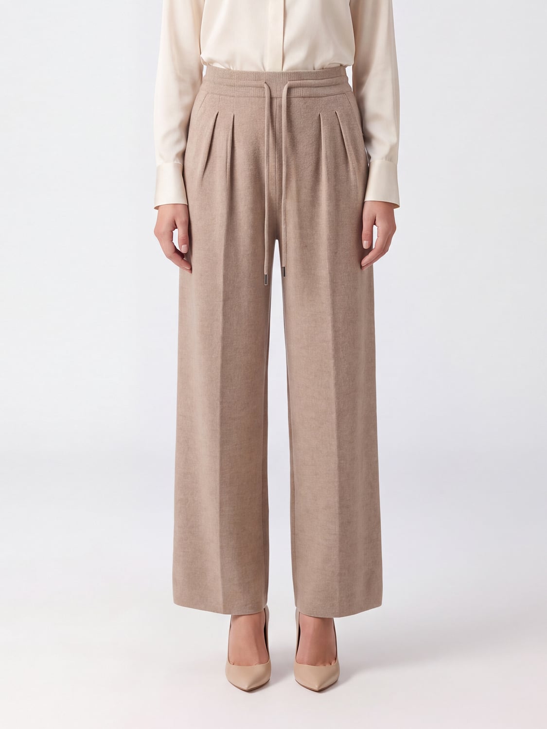 Max Mara Women Max Mara High-Waisted Wool And Cashmere Knit Trousers MAX MARA