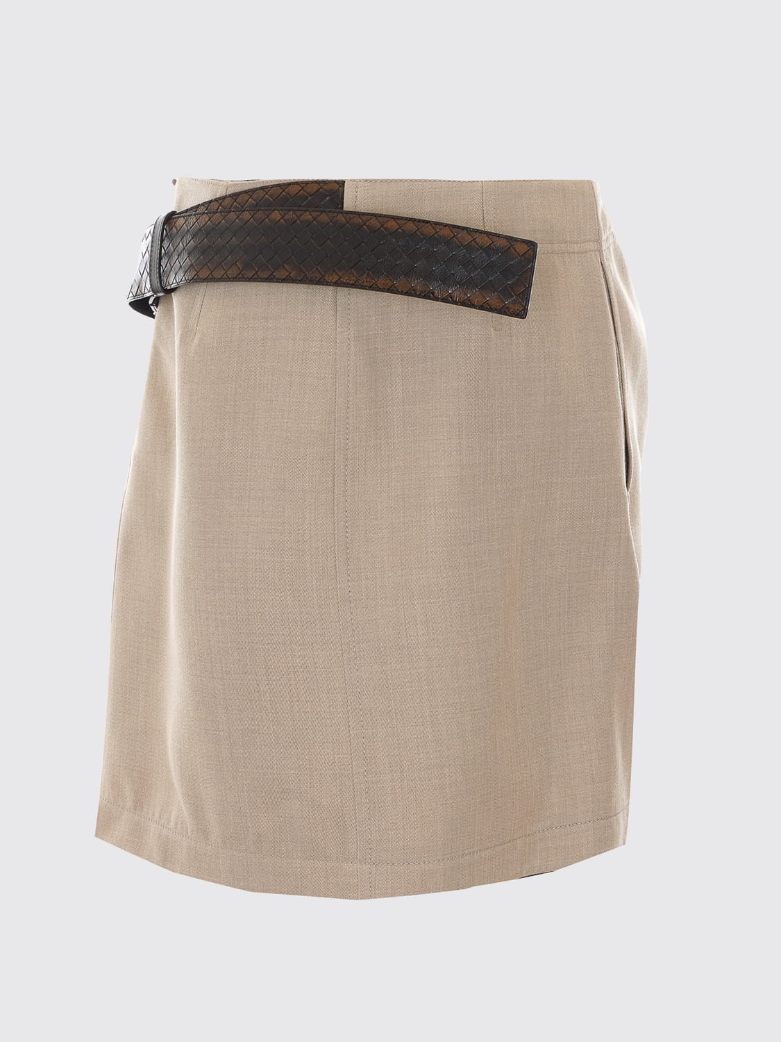 Bottega Veneta Women Draped Asymmetrical Cotton Mini Skirt Bottega Veneta With Side Buckle BOTTEGA VENETA