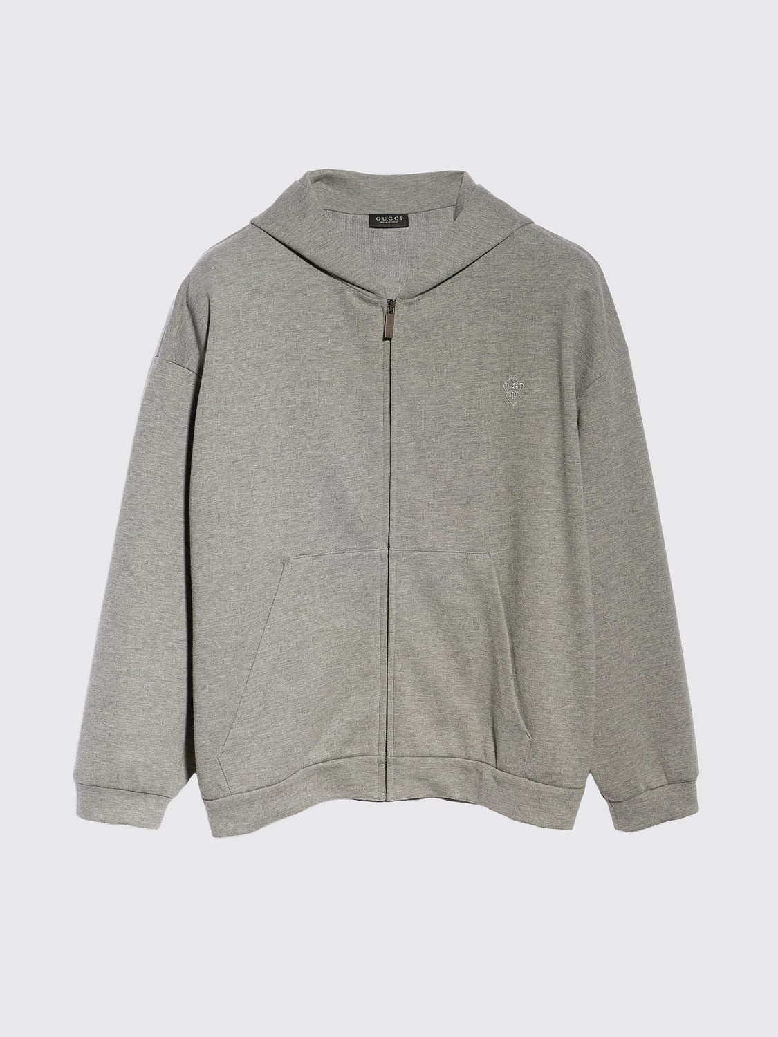 Gucci Men Cotton And Cashmere Zip-Up Hoodie Gucci With Dropped Shoulders And Pockets GUCCI