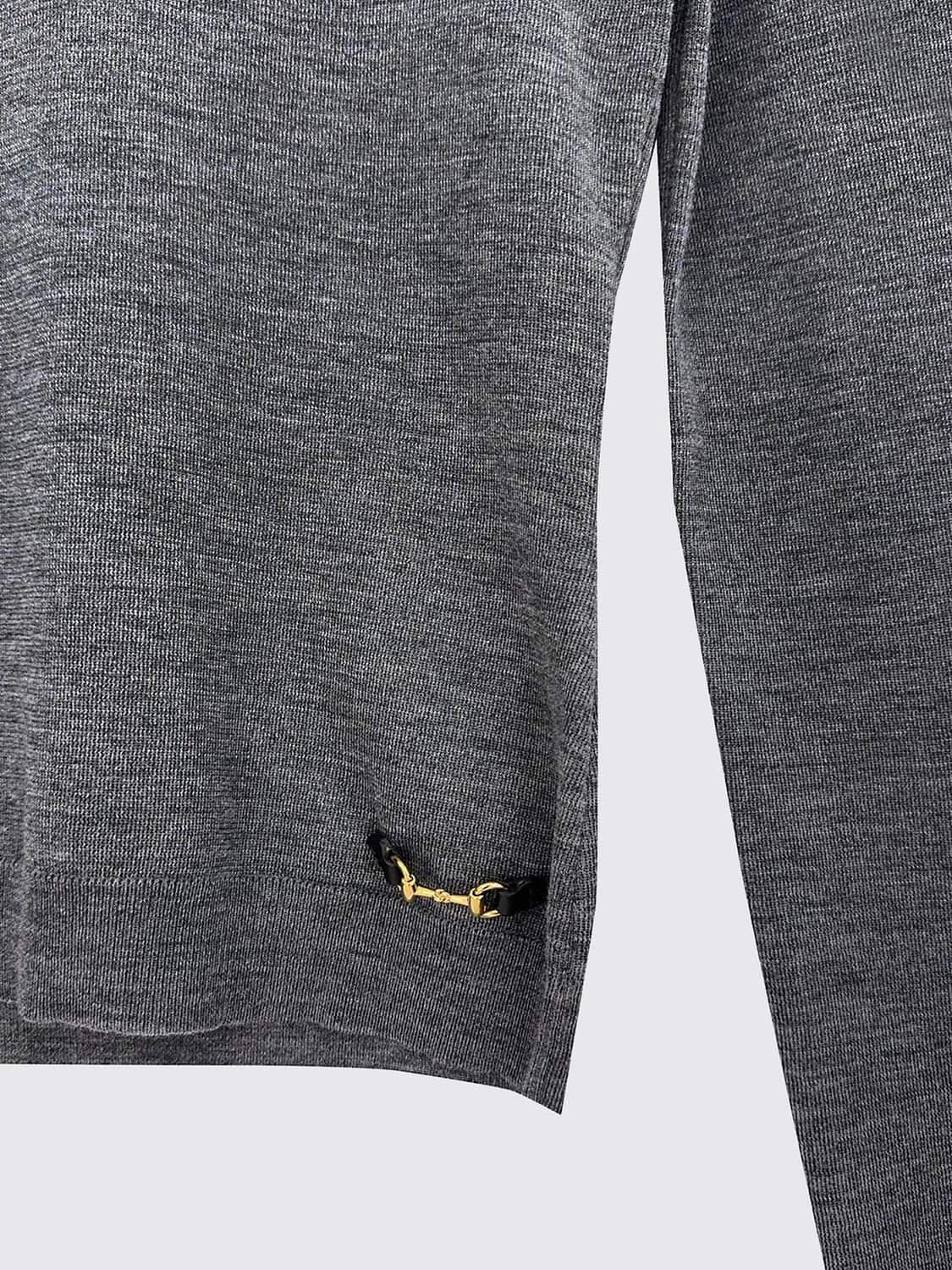 Gucci Women Slim Fit Wool Turtleneck Sweater Gucci With Metal Horsebit Detail GUCCI