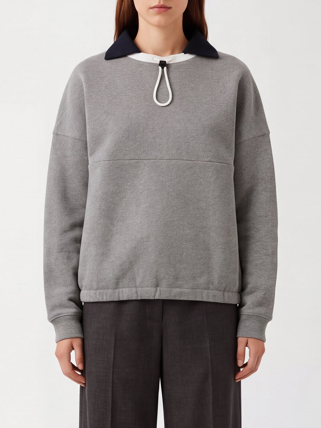 Loewe Women Crewneck Loewe Cotton Sweatshirt With Dropped Shoulders And Drawstring LOEWE