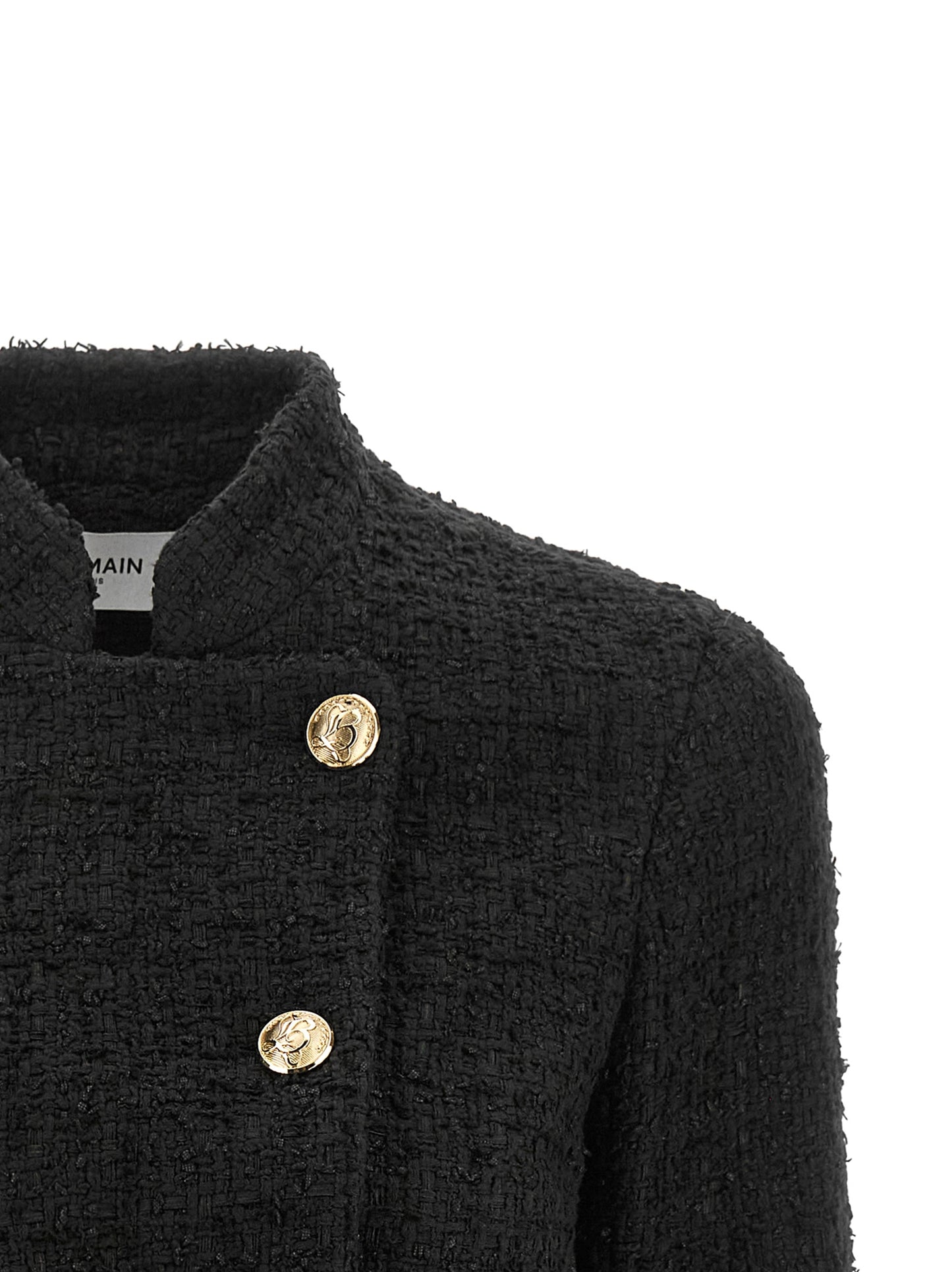 Balmain Women Double-Breasted Tweed Short Jacket BALMAIN