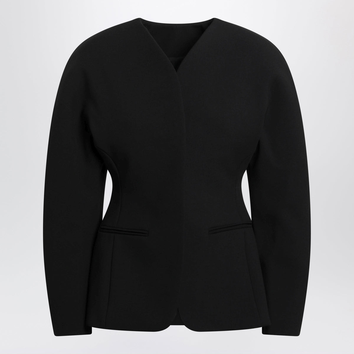Jacquemus Black Ovalo Jacket In Viscose Blend Women JACQUEMUS