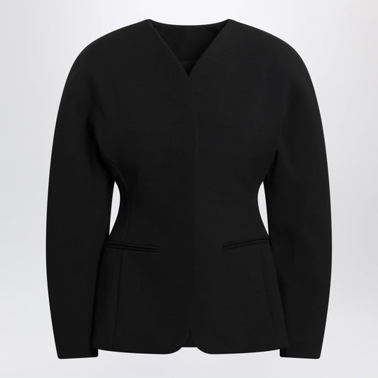 Jacquemus Black Ovalo Jacket In Viscose Blend Women JACQUEMUS