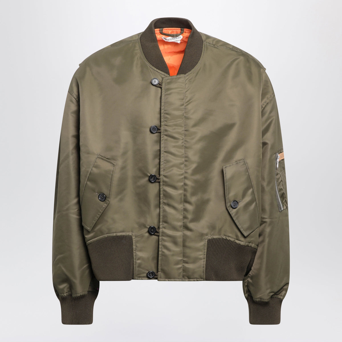 Jw Anderson Oversized Military Green Nylon Bomber Jacket Men J.W. ANDERSON