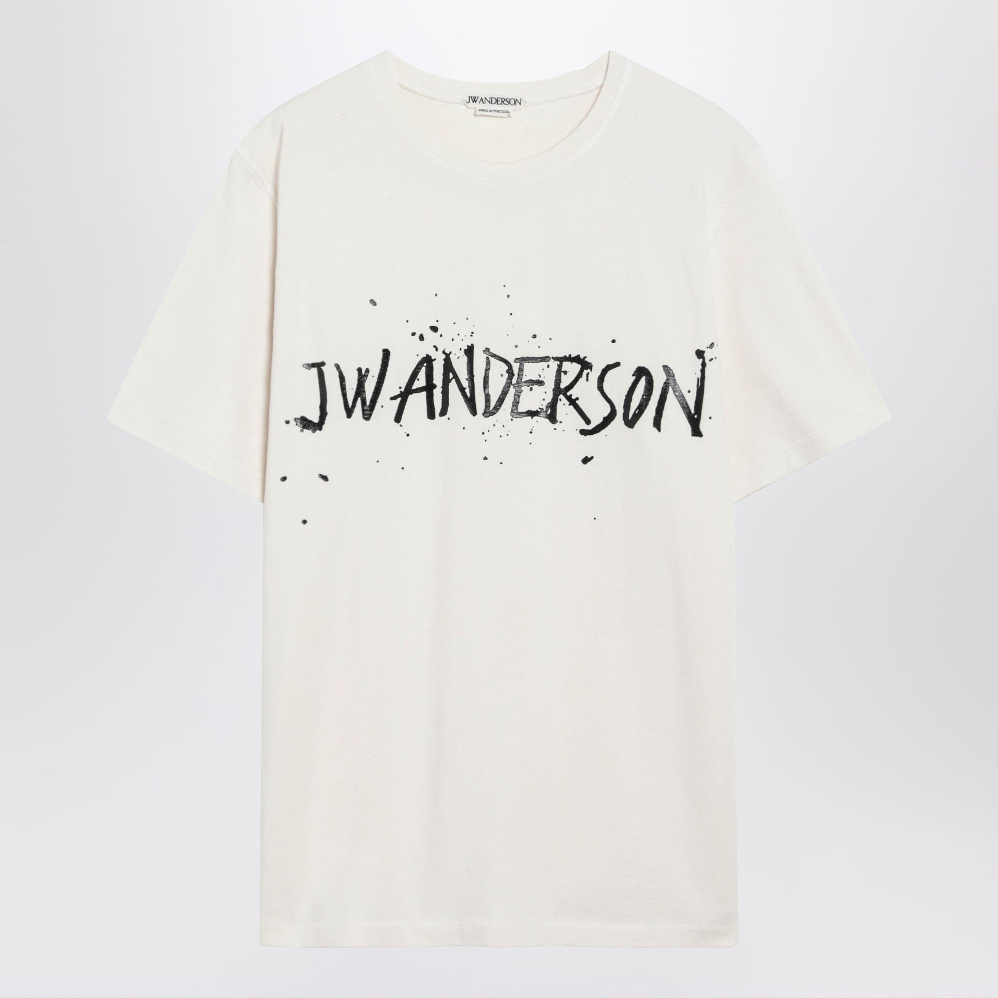 Jw Anderson Circular T-Shirt In Ecru Cotton Men J.W. ANDERSON