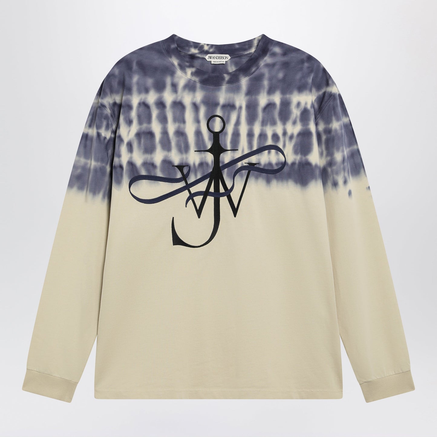 Jw Anderson Ã‰Cru/Navy Logo Print Sweatshirt Men J.W. ANDERSON