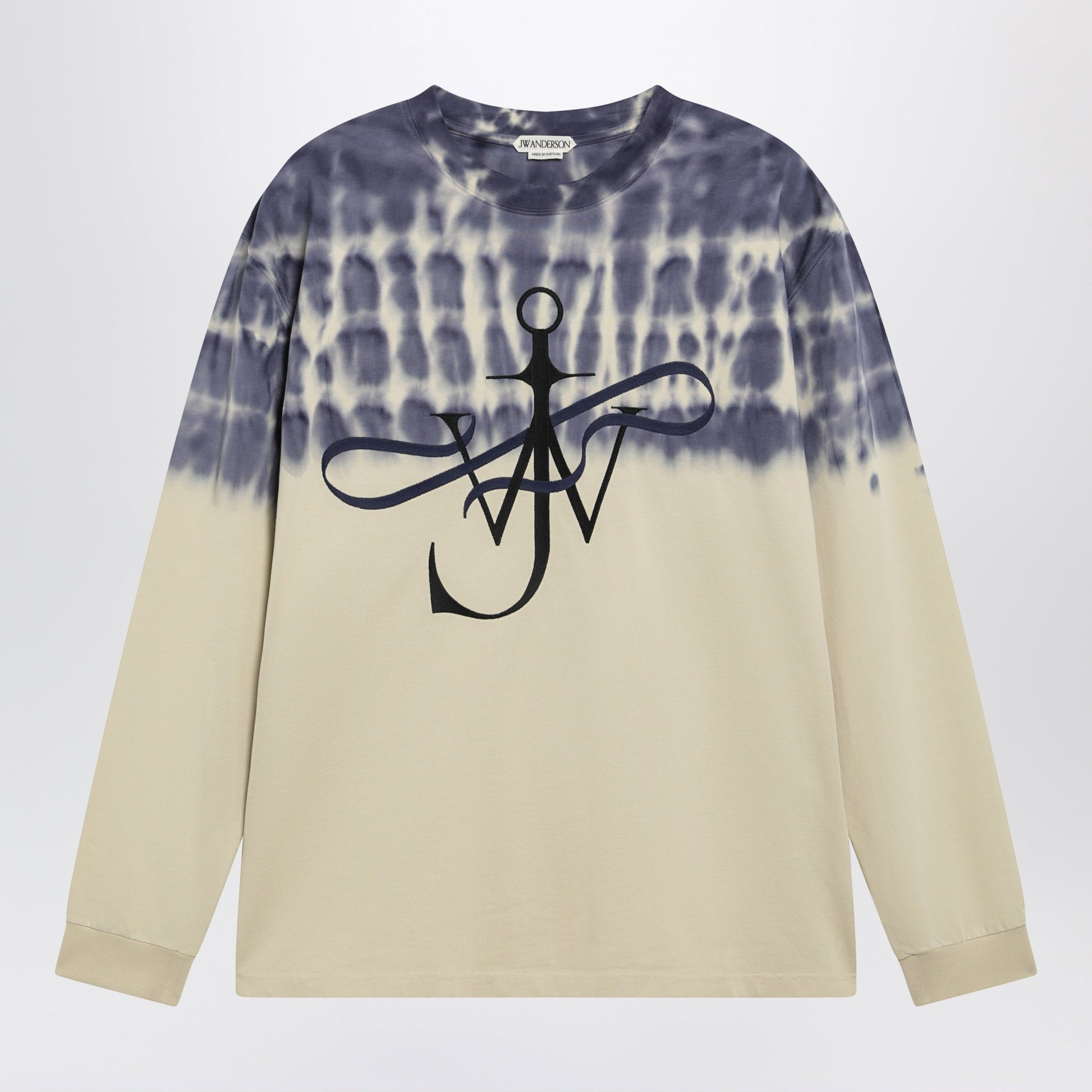 Jw Anderson Ã‰Cru/Navy Logo Print Sweatshirt Men J.W. ANDERSON