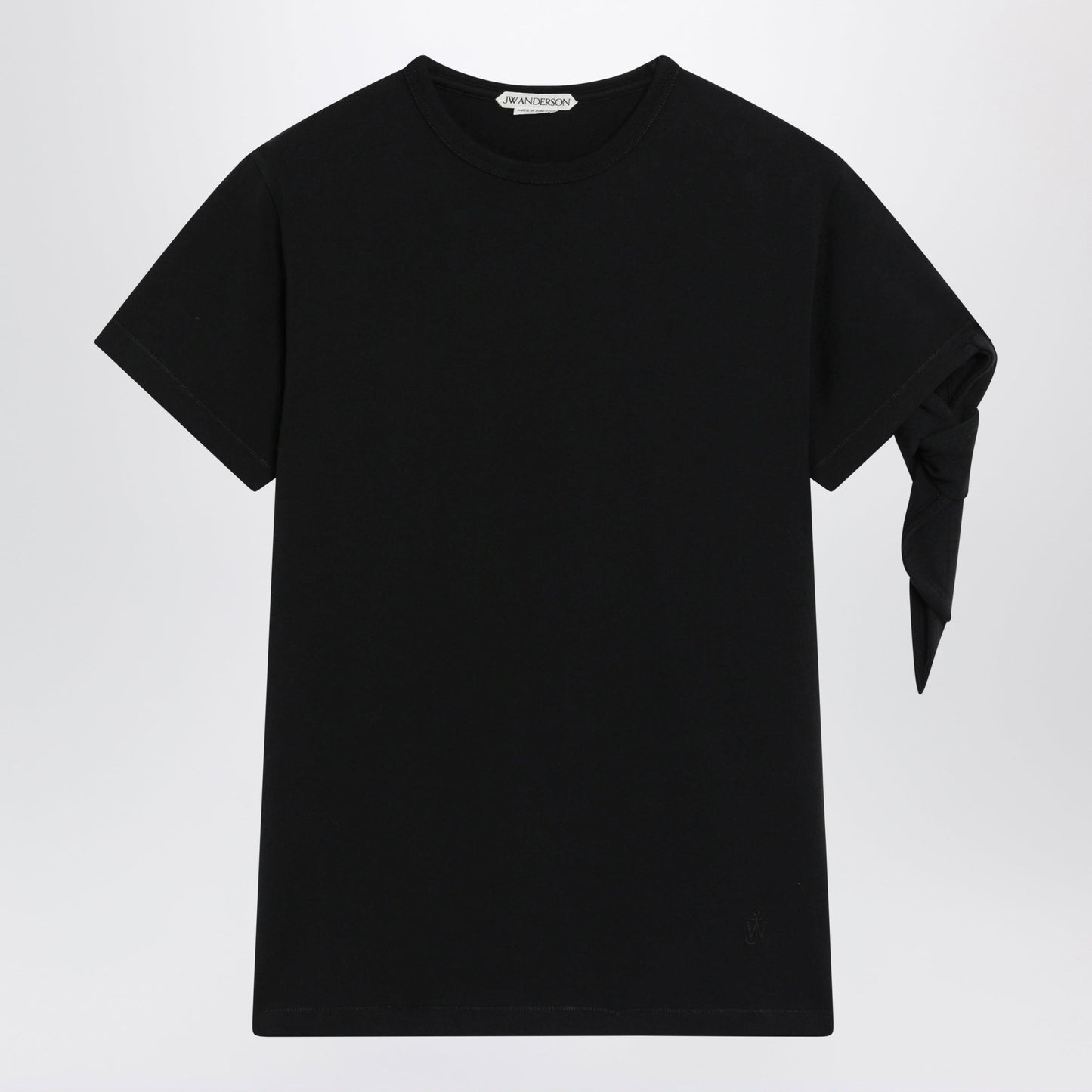Jw Anderson Knotted-Sleeve Jersey T-Shirt In Black Cotton Women J.W. ANDERSON