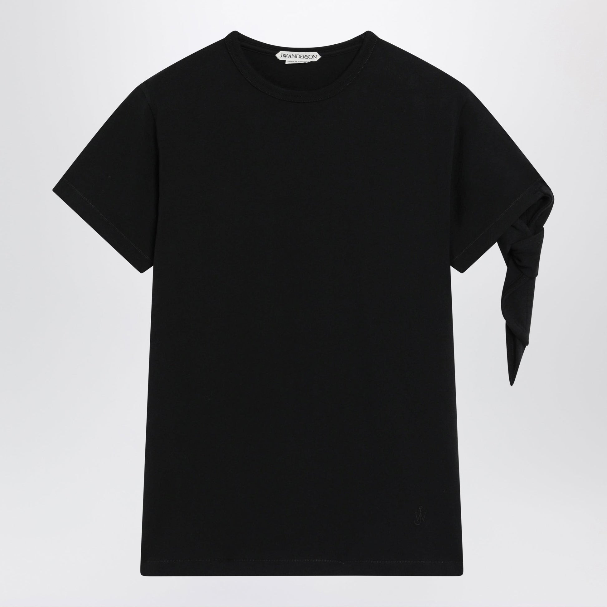 Jw Anderson Knotted-Sleeve Jersey T-Shirt In Black Cotton Women J.W. ANDERSON