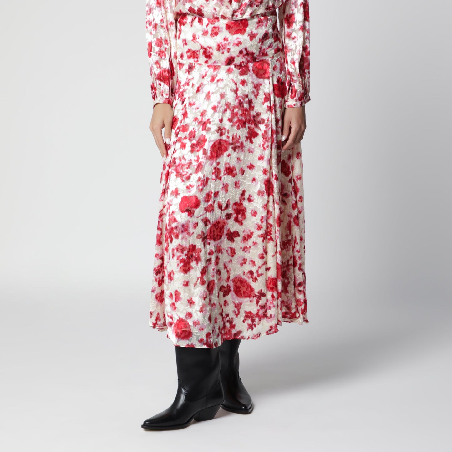 Isabel Marant Hilza Skirt In Printed Silk Devore Georgette Women ISABEL MARANT