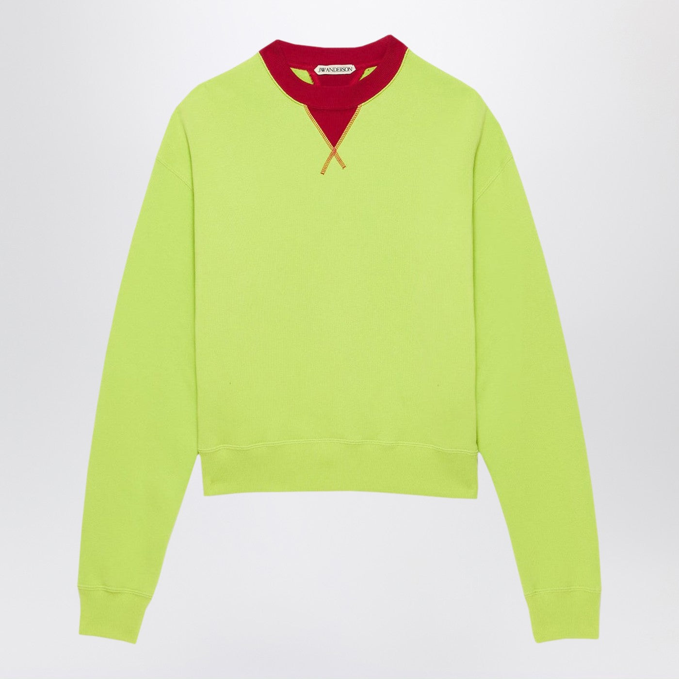 Jw Anderson Lime/Red Crewneck Sweatshirt Women J.W. ANDERSON