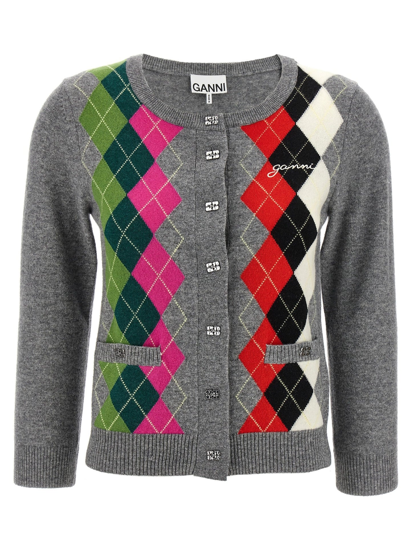 Ganni Women 'Grey Check' Cardigan GANNI