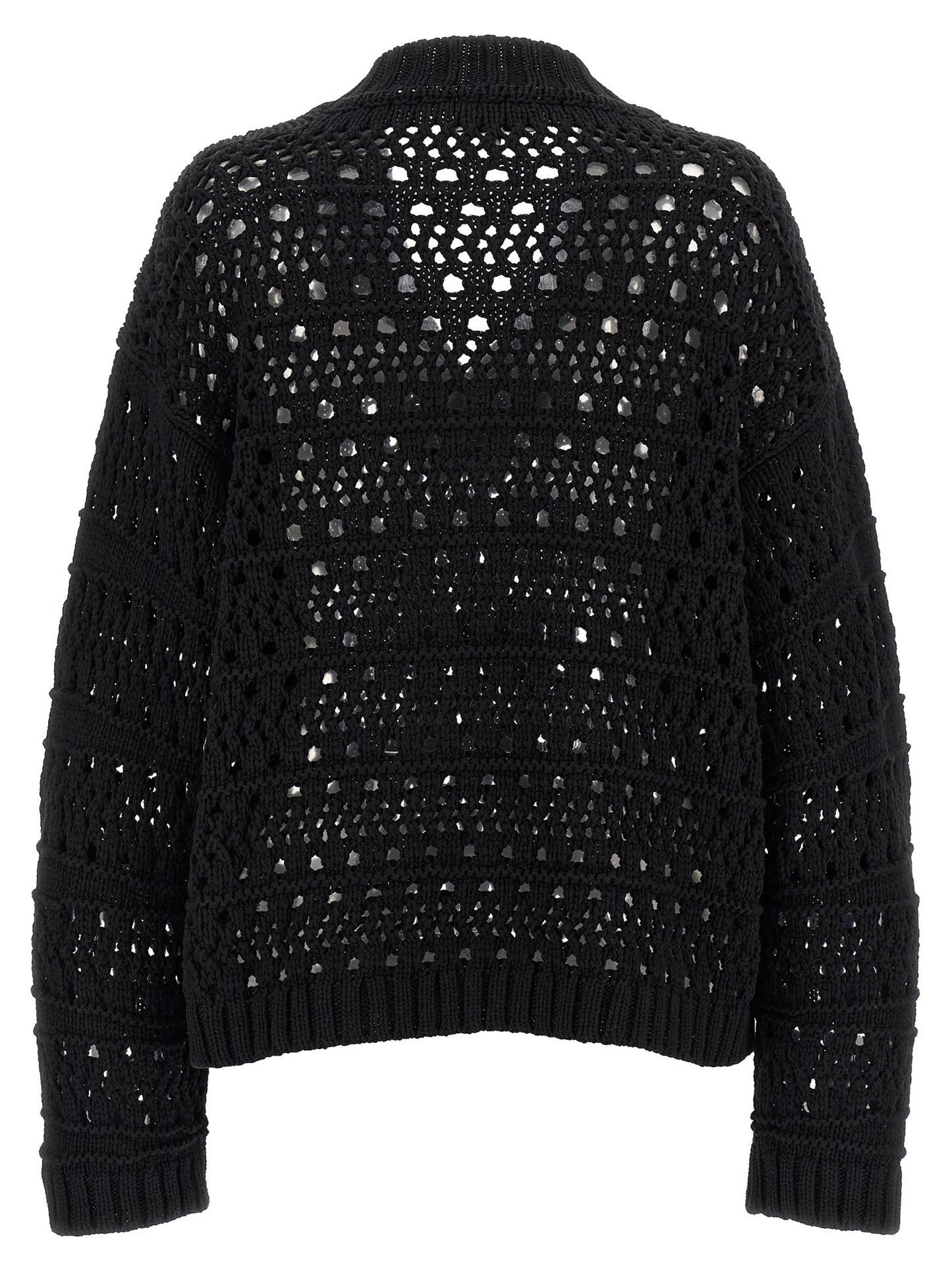 Ganni Women 'Black Crochet V-Neck' Sweater GANNI